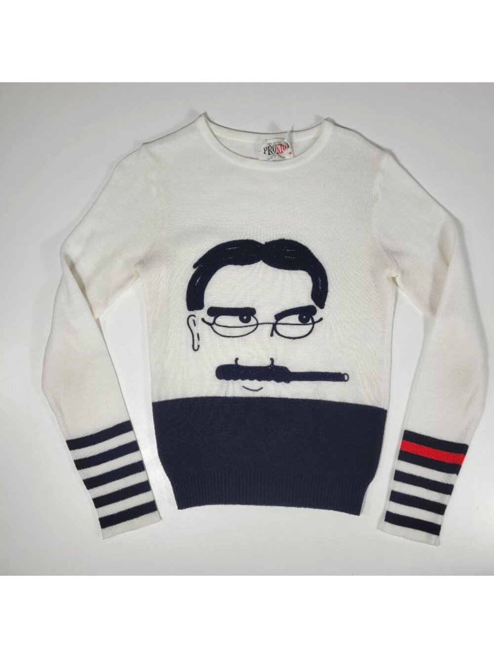RARE Vintage 1960s PRONTO Groucho Marx Sweater Women's Small Acrylic NICE